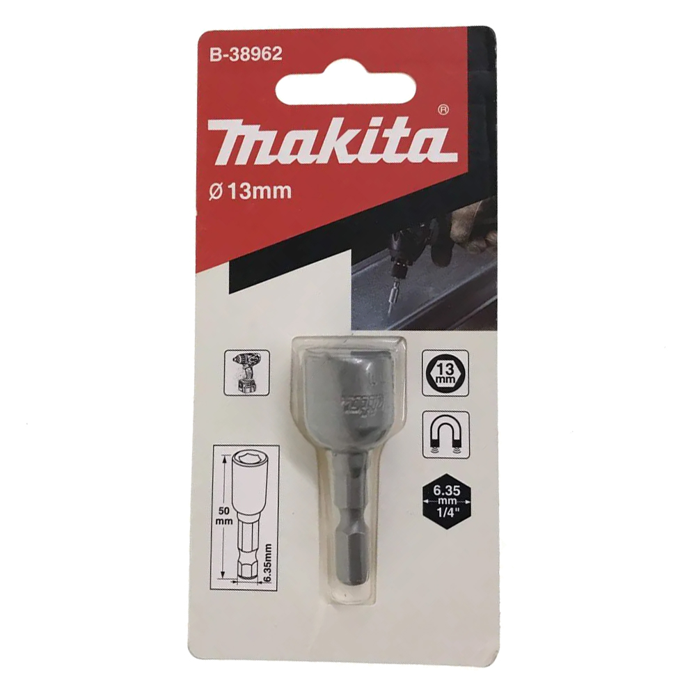 Насадка магнітна з хвостовиком 1/4''Hex 13х50 мм Makita (B-38962) Насадка магнітна з хвостовиком 1/4''Hex 13х50 мм Makita (B-38962)