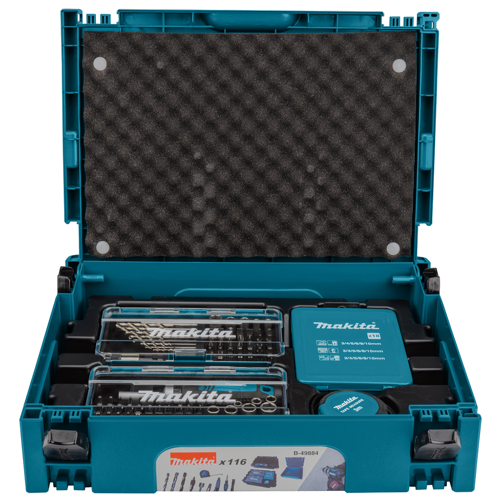 Комбінований набір свердл Makita 116 предметів (B-49884) Комбінований набір свердл Makita 116 предметів (B-49884)