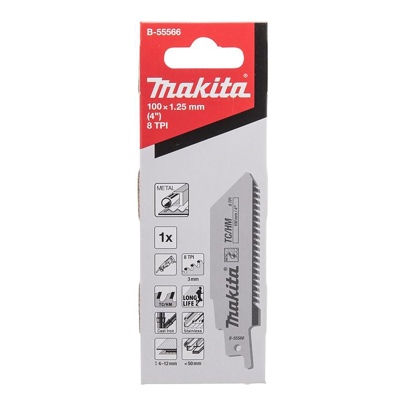 Пиляльне полотно для шабельних пил HM: сталь, стальні труби Makita (B-55566) Пиляльне полотно для шабельних пил HM: сталь, стальні труби Makita (B-55566)