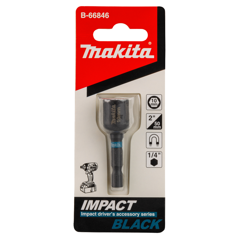 Магнітна торцева насадка 10мм x 50мм Impact Black (B-66846) Магнітна торцева насадка 10мм x 50мм Impact Black (B-66846)