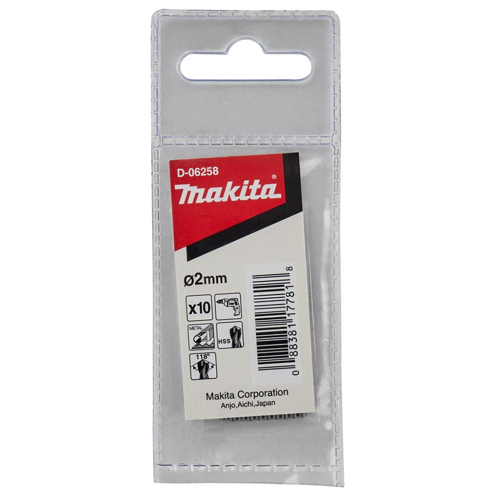 Свердла HSS по металу 2x49 мм Makita 10 шт. (D-06258) Свердла HSS по металу 2x49 мм Makita 10 шт. (D-06258)