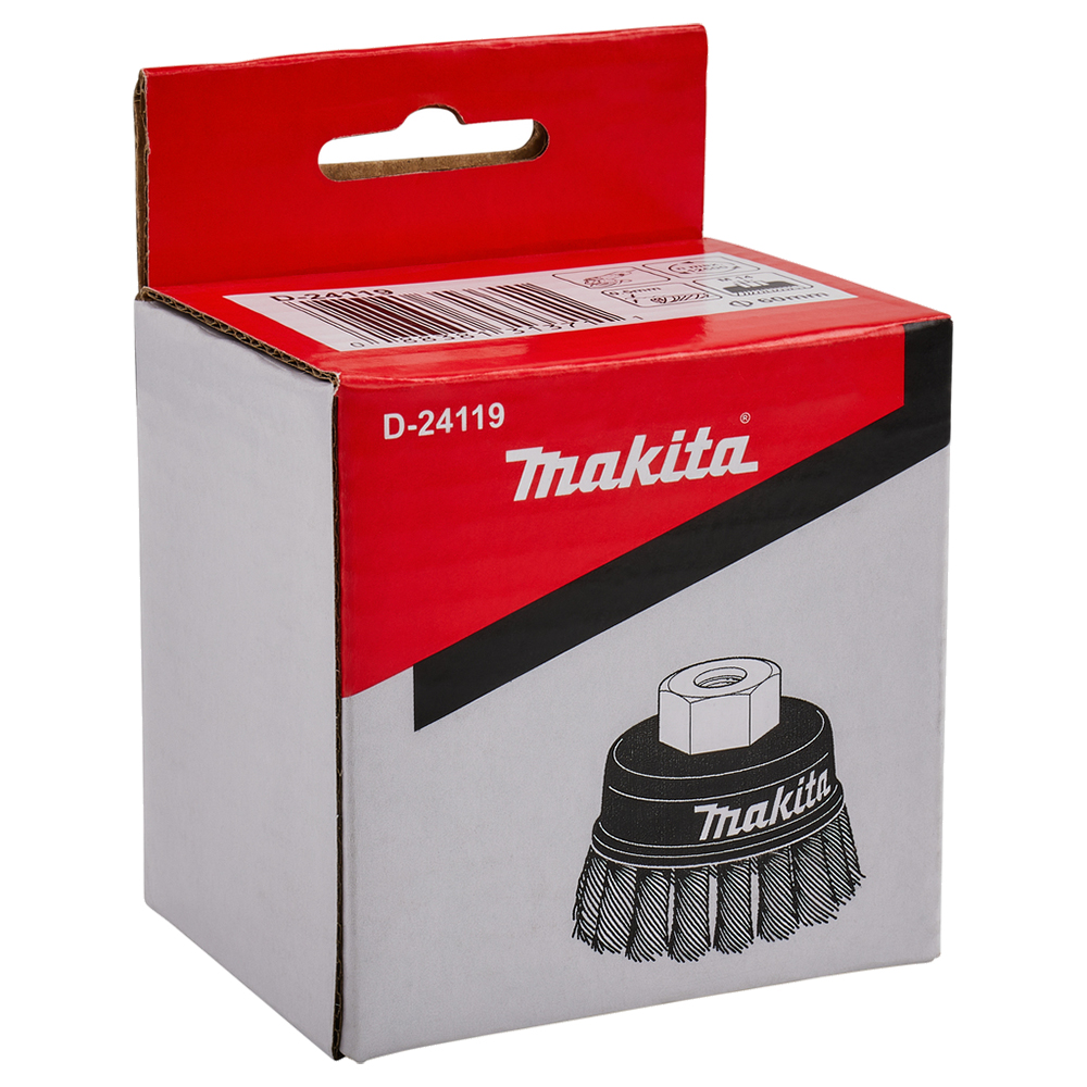 Чашкова щітка з витого дроту 60 мм Makita (D-24119) Чашкова щітка з витого дроту 60 мм Makita (D-24119)