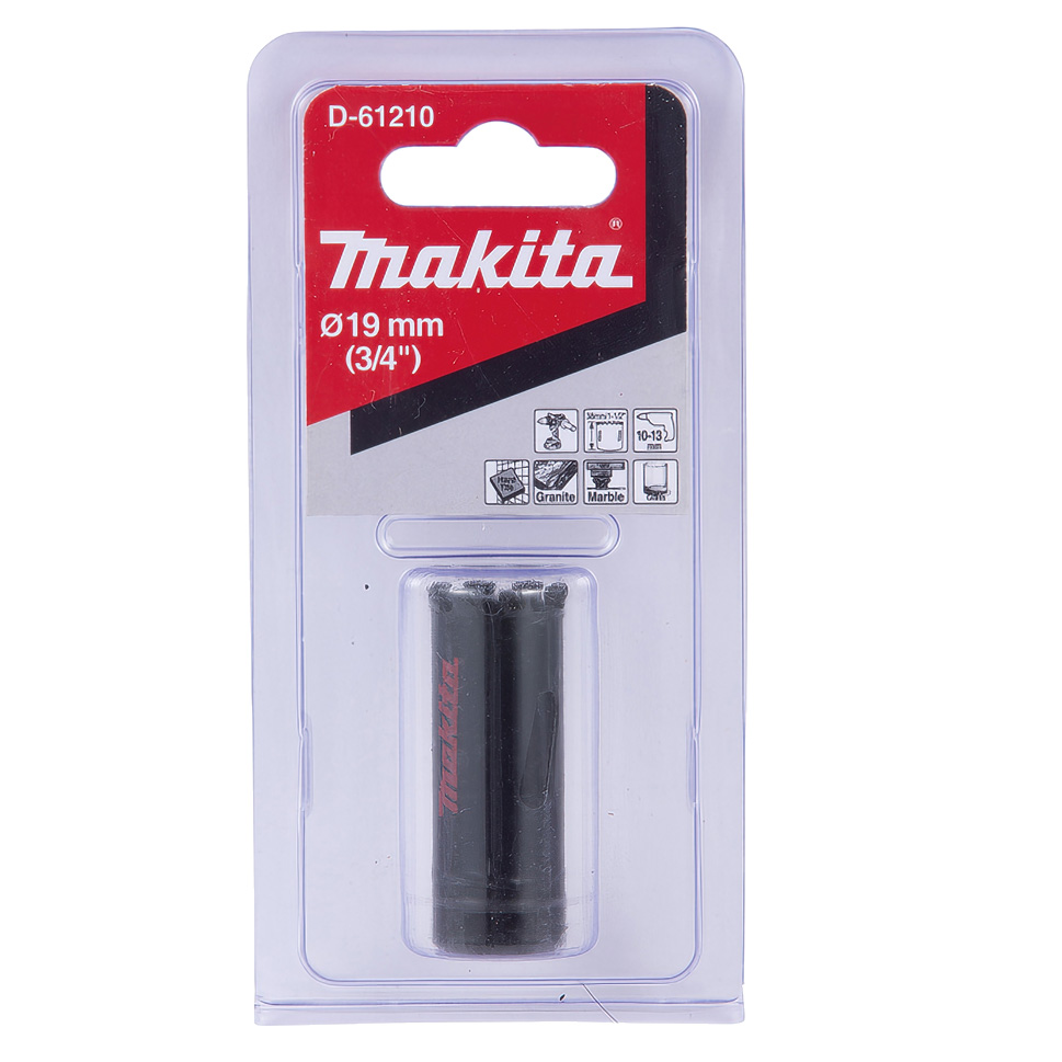 Алмазна коронка по твердій кераміці 19 мм/з водою Makita (D-61210) Алмазна коронка по твердій кераміці 19 мм/з водою Makita (D-61210)