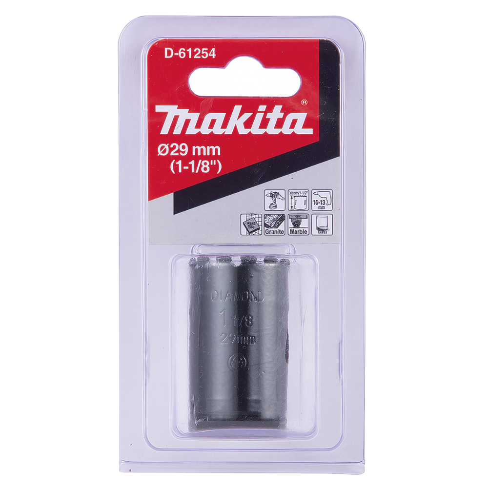 Алмазна коронка по твердій кераміці 29 мм/з водою Makita (D-61254) Алмазна коронка по твердій кераміці 29 мм/з водою Makita (D-61254)