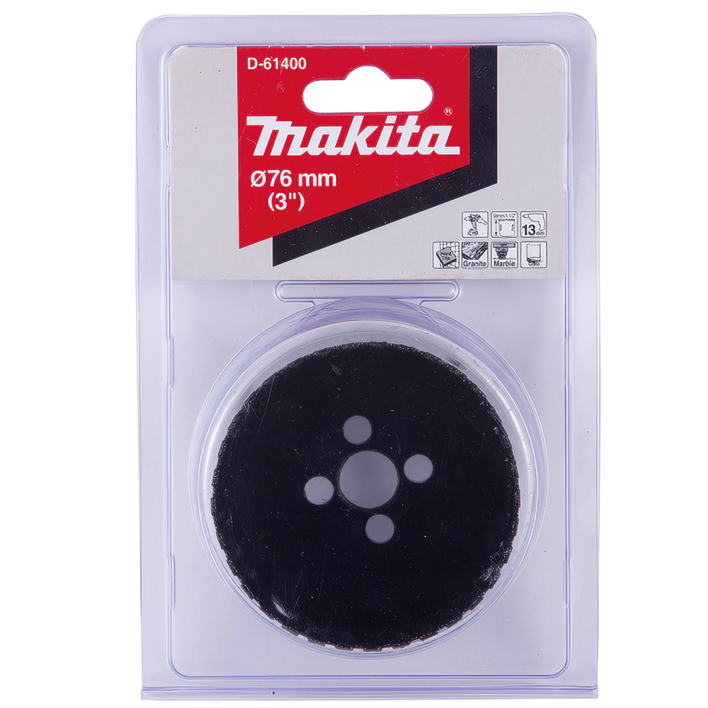 Алмазна коронка по твердій кераміці 76 мм/з водою Makita (D-61400) Алмазна коронка по твердій кераміці 76 мм/з водою Makita (D-61400)