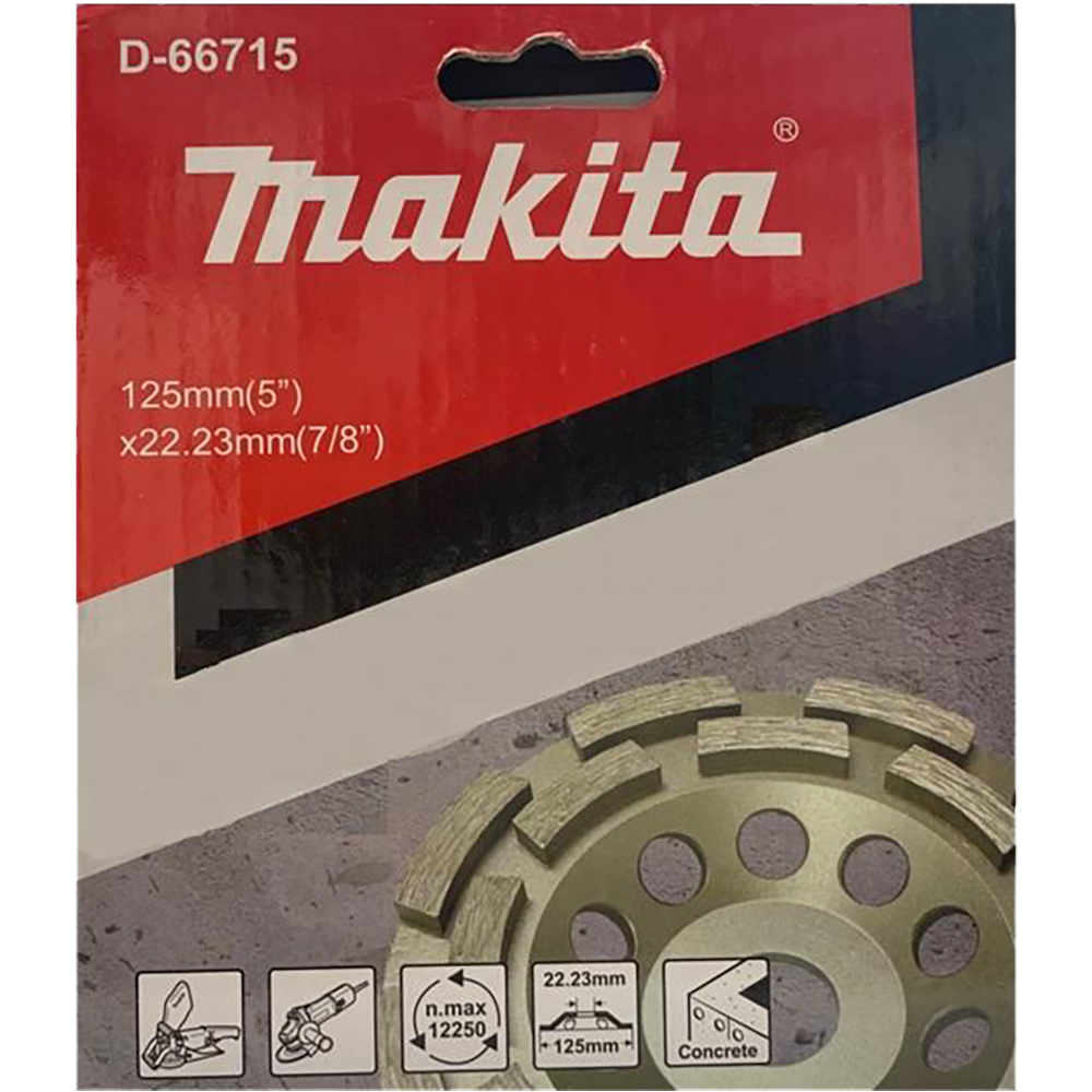 Алмазний шліфувальний диск (подвійний) 125х22,23 мм Makita (D-66715) Алмазний шліфувальний диск (подвійний) 125х22,23 мм Makita (D-66715)