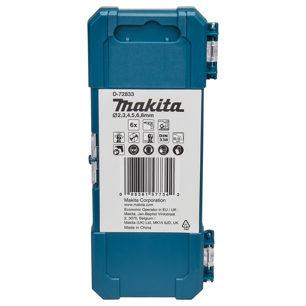 Набір свердел по металу HSS-TiN 6 шт. Makita (D-72833) Набір свердел по металу HSS-TiN 6 шт. Makita (D-72833)