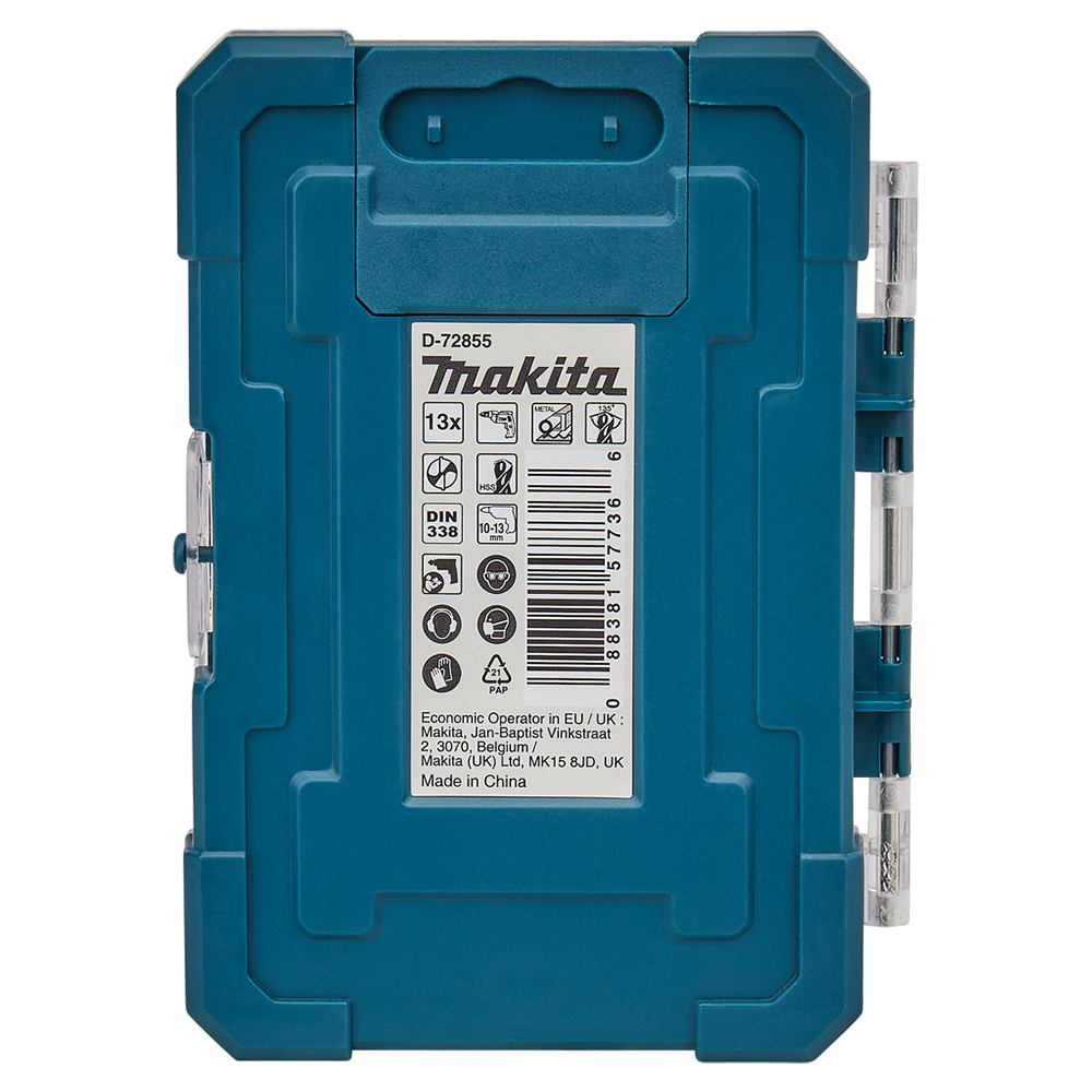 Набір свердел по металу HSS-TIN Makita 13 шт (D-72855) Набір свердел по металу HSS-TIN Makita 13 шт (D-72855)