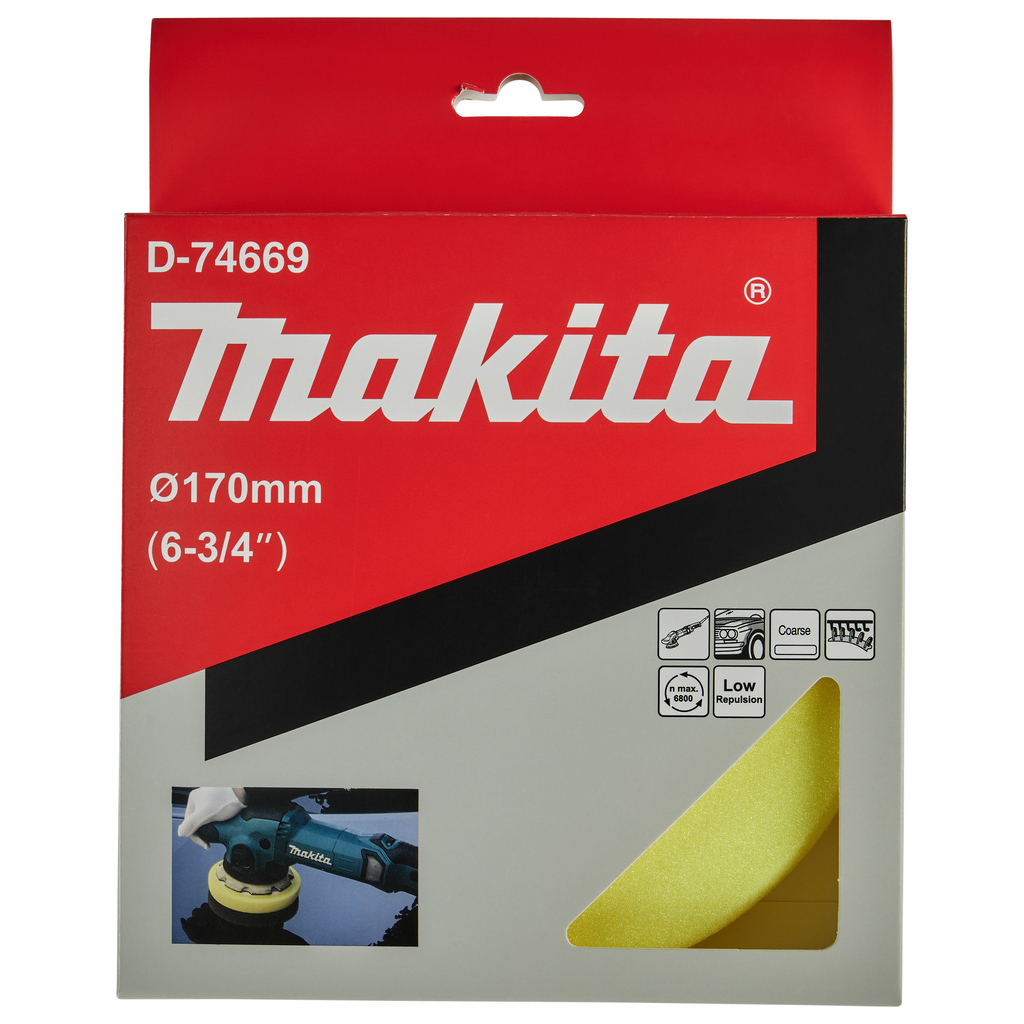 Губка желтая жесткая грубая 170 мм Makita (D-74669)