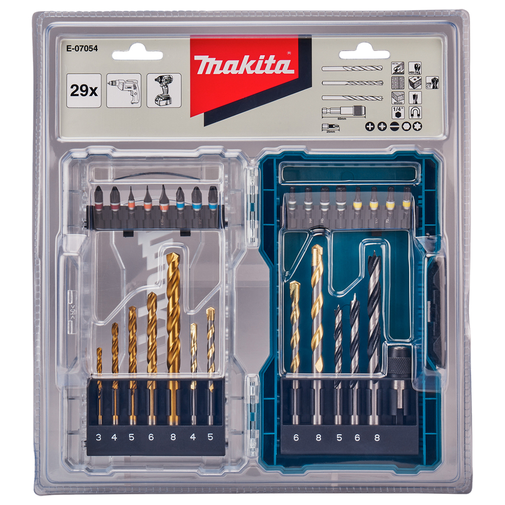 Набір свердел та біт 29 шт Makita (E-07054)