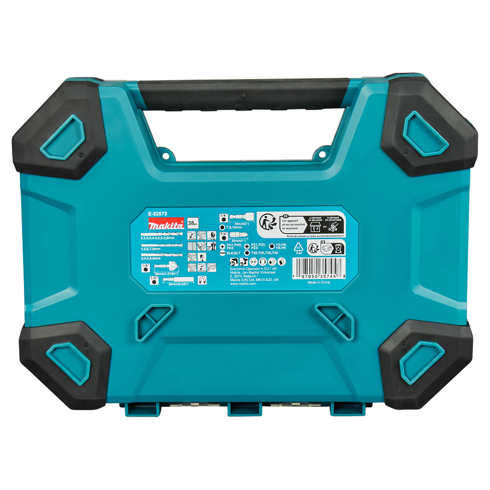 Набір біт та свердел 38 шт Makita (E-22573) Набір біт та свердел 38 шт Makita (E-22573)