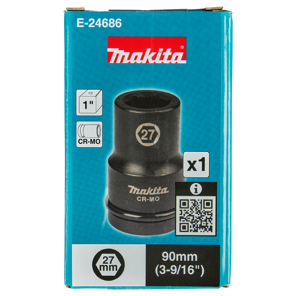 Ударна торцева головка 1'' 27 мм подовжена Makita (E-24686) Ударна торцева головка 1'' 27 мм подовжена Makita (E-24686)