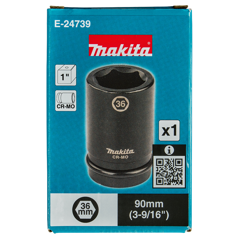 Ударна торцева головка 1'' 36 мм подовжена Makita (E-24739) Ударна торцева головка 1'' 36 мм подовжена Makita (E-24739)