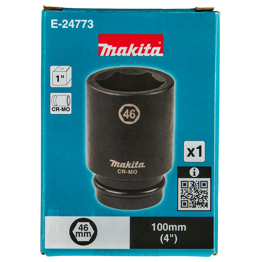 Ударна торцева головка 1'' 46 мм подовжена Makita (E-24773) Ударна торцева головка 1'' 46 мм подовжена Makita (E-24773)