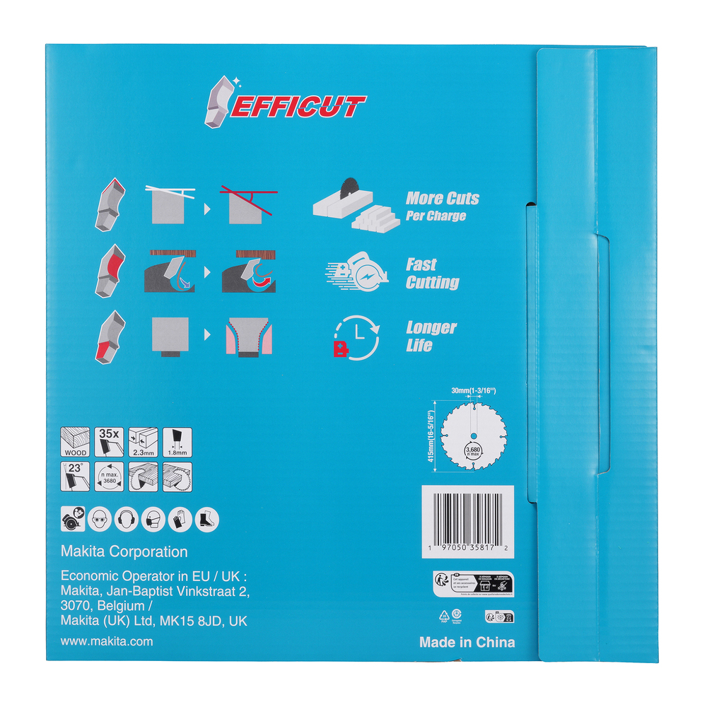 Диск пиляльний по деревині Efficut Specialized 415x30 35T Makita (E-24848)
