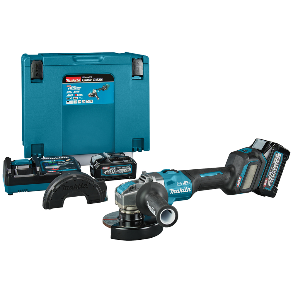 Акумуляторна кутова шліфувальна машина Makita X-LOCK XGT 40 V MAX GA041GM201 Акумуляторна кутова шліфувальна машина Makita X-LOCK XGT 40 V MAX GA041GM201