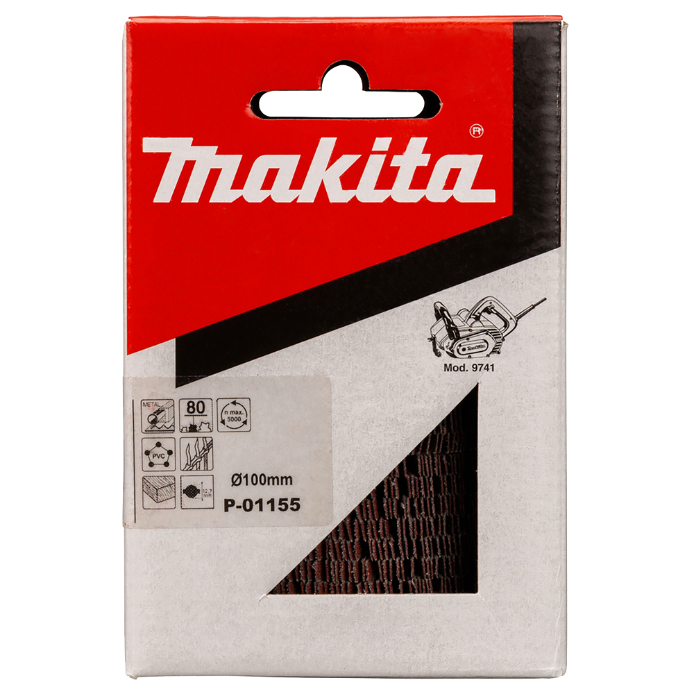 Пелюсткова шліфувальна щітка Makita 100х120 мм K80: зняття фарби та іржі (P-01155)