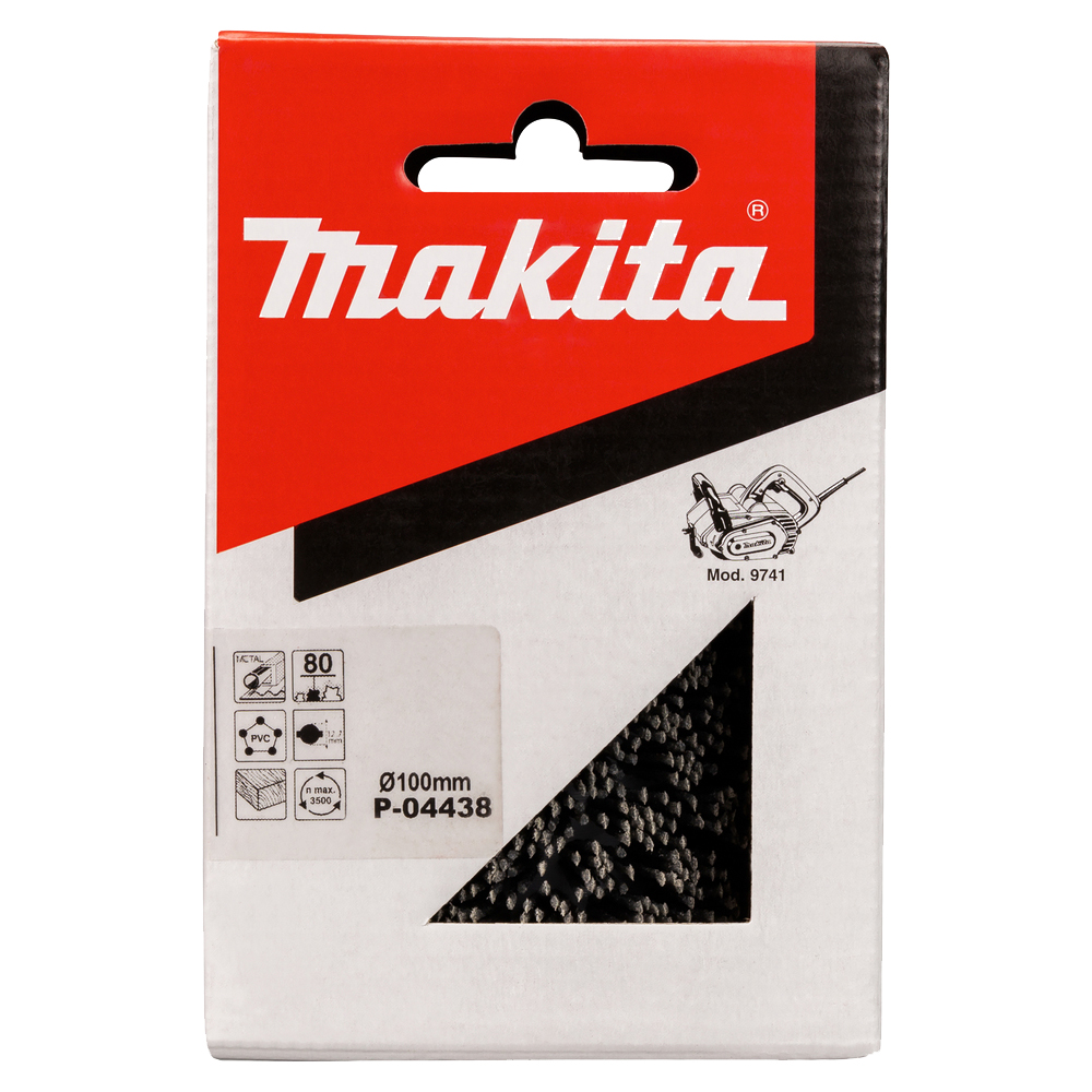 Абразивна нейлонова щітка Makita 100х120 мм К80: нержавіюча сталь, дерево, підготовка поверхні для фарбування, структурування деревини (P-04438) Абразивна нейлонова щітка Makita 100х120 мм К80: нержавіюча сталь, дерево, підготовка поверхні для фарбування, структурування деревини (P-04438)