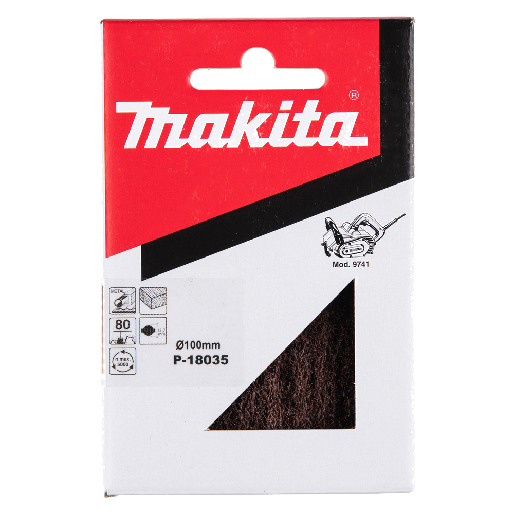 Роликова щітка зворсом Makita 100х120 мм К80: нержавіюча сталь, дерево (P-18035) Роликова щітка зворсом Makita 100х120 мм К80: нержавіюча сталь, дерево (P-18035)
