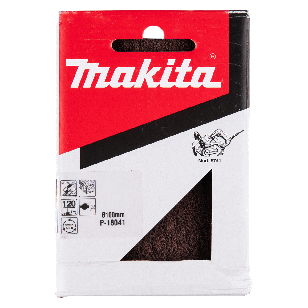 Роликова щітка зворсом Makita 100х120 мм К120: нержавіюча сталь, дерево (P-18041) Роликова щітка зворсом Makita 100х120 мм К120: нержавіюча сталь, дерево (P-18041)
