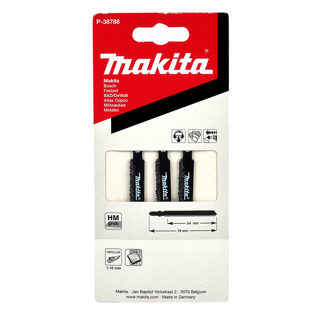 Пиляльні полотна для лобзика НM :склопластик, гіпсокартон, кераміка Makita (T130RIFF) P-38788 Пиляльні полотна для лобзика НM :склопластик, гіпсокартон, кераміка Makita (T130RIFF) P-38788
