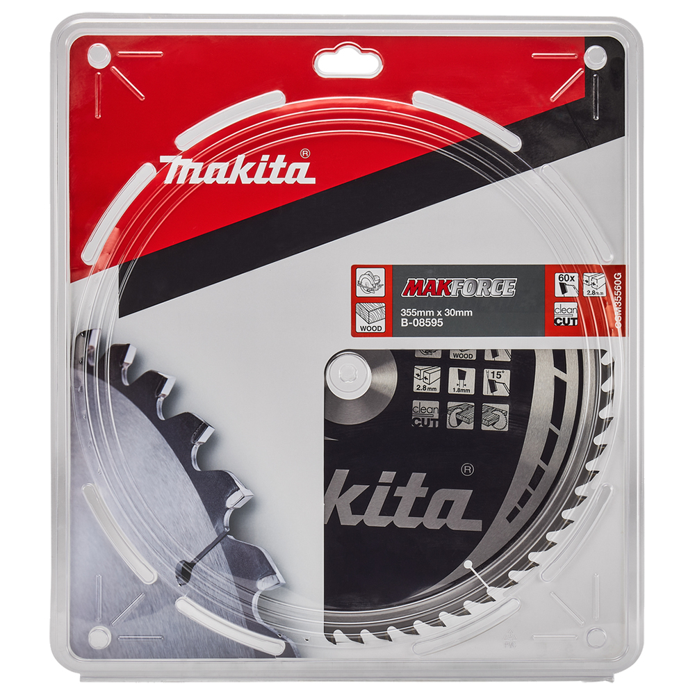 Пиляльний диск Makita MAKForce: дерево 355 мм 60 зубів (B-08595) Пиляльний диск Makita MAKForce: дерево 355 мм 60 зубів (B-08595)