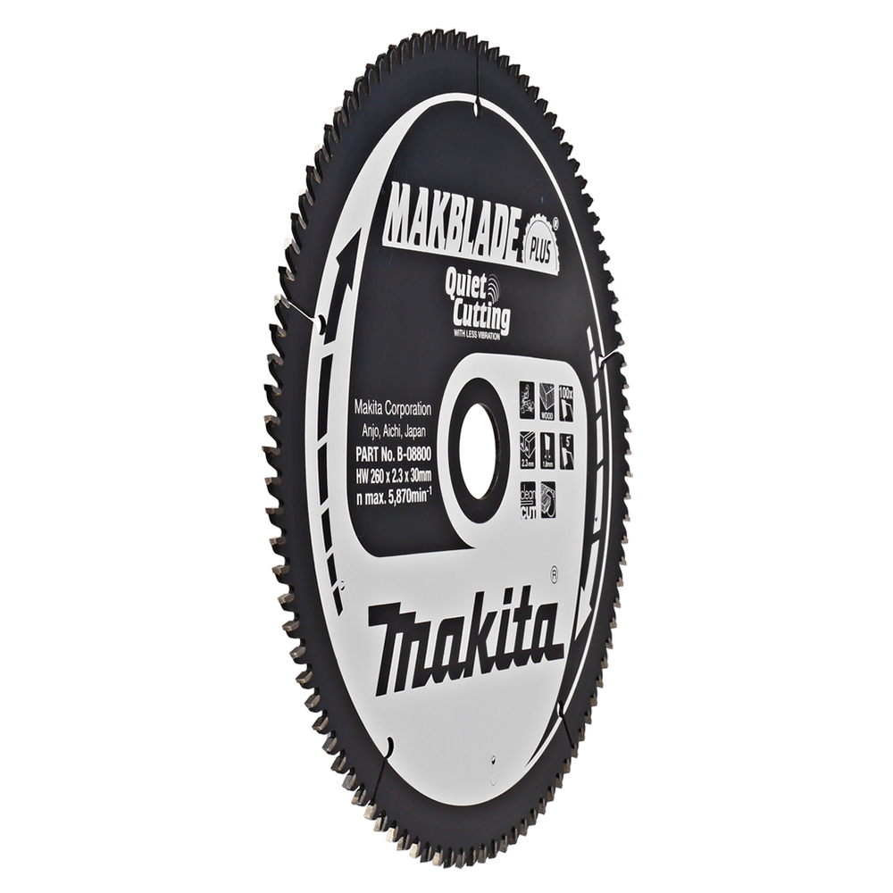 Пиляльний диск Makita MAKBlade Plus: дерево 260 мм 100 зубів (B-08800) Пиляльний диск Makita MAKBlade Plus: дерево 260 мм 100 зубів (B-08800)