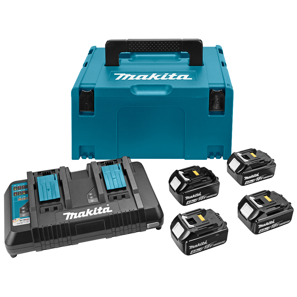 Набір акумуляторів LXT Makita BL1840x4, DC18RD, Makpac3 (197156-9) Набір акумуляторів LXT Makita BL1840x4, DC18RD, Makpac3 (197156-9)