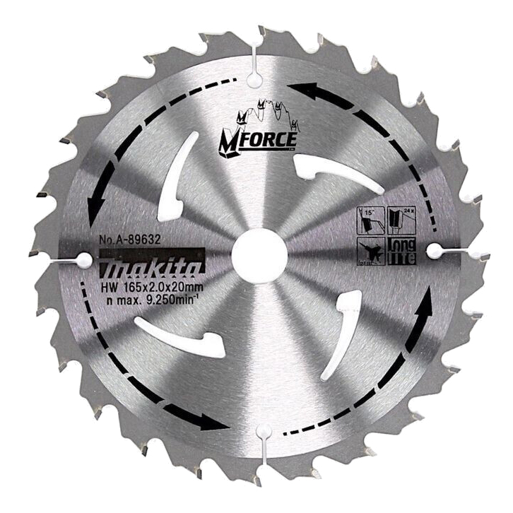 Пиляльний диск Makita MForce: дерево 165 мм 24 зуба (A-89632)