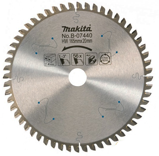 Пильный диск Makita для алюминия 165x20 мм 56 зубьев (B-07440)