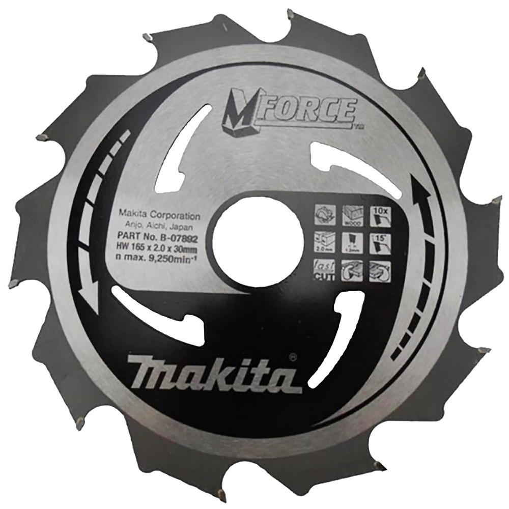 Пиляльний диск Makita MForce: дерево 165 мм 10 зубів (B-07892) Пиляльний диск Makita MForce: дерево 165 мм 10 зубів (B-07892)