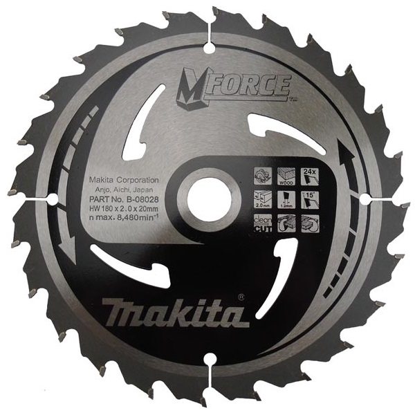 Пильный диск Makita MForce 180 мм 24 зуба (B-08028)