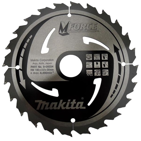 Пильный диск Makita MForce 180 мм 24 зуба (B-08034)