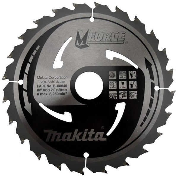 Пильный диск Makita MForce 185 мм 24 зуба (B-08040)