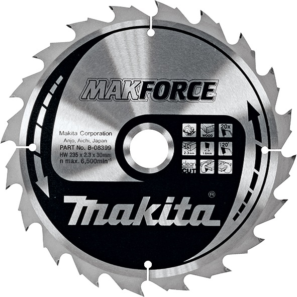 Пильный диск Makita MAKForce 235 мм 18 зубьев (B-08252)