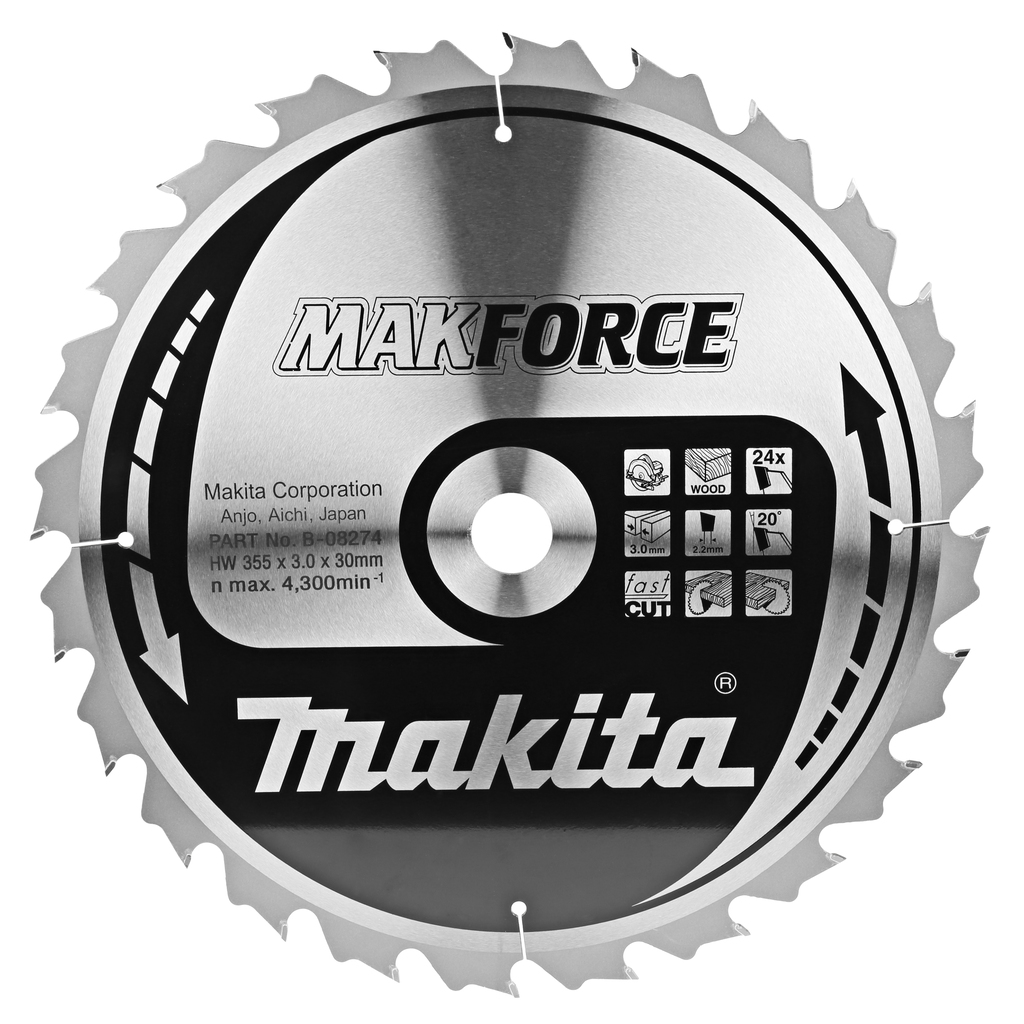 Пильный диск Makita MAKForce 355 мм 24 зубьев (B-08274)