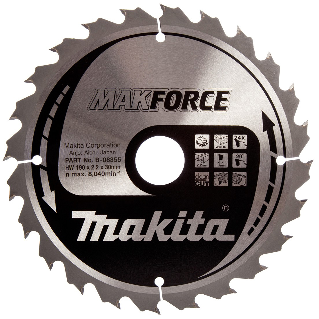 Пильний диск MAKForce 190x30 мм 24Т Makita (B-08355)