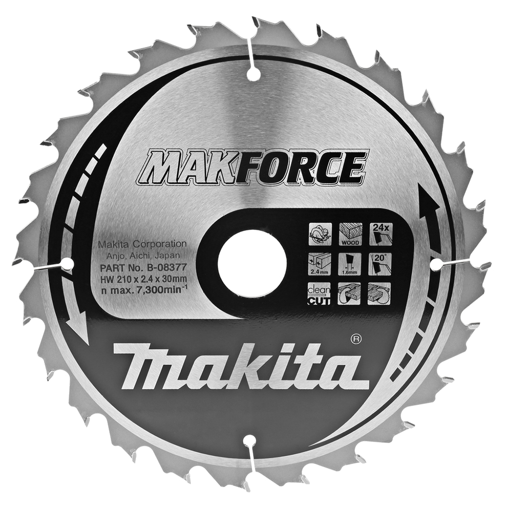 Диск пильний по деревині MAKForce 210x30 мм 24Т Makita (B-08377)