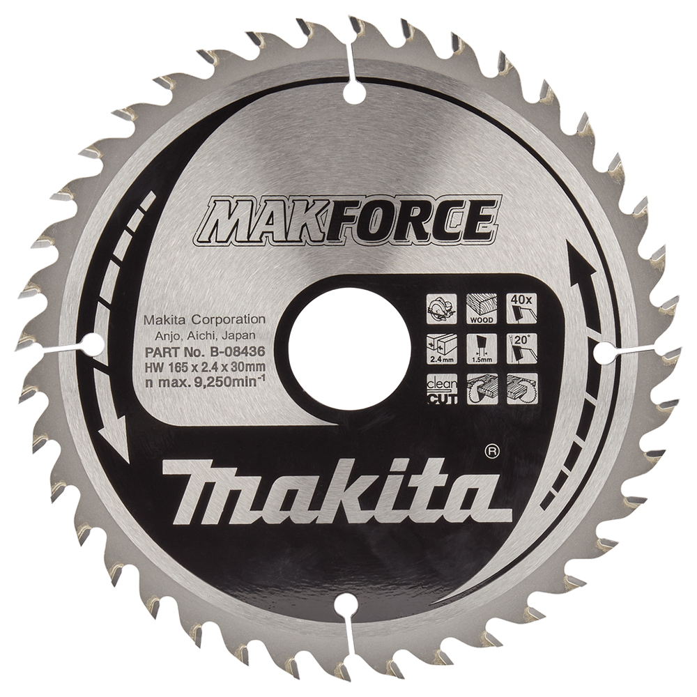 Пиляльний диск MAKForce: дерево 165x30 мм 40 зубів Makita (B-08436) Пиляльний диск MAKForce: дерево 165x30 мм 40 зубів Makita (B-08436)