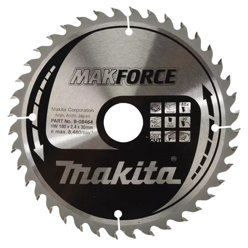Пиляльний диск Makita MAKForce: дерево 180 мм 40 зубів (B-08464) Пиляльний диск Makita MAKForce: дерево 180 мм 40 зубів (B-08464)
