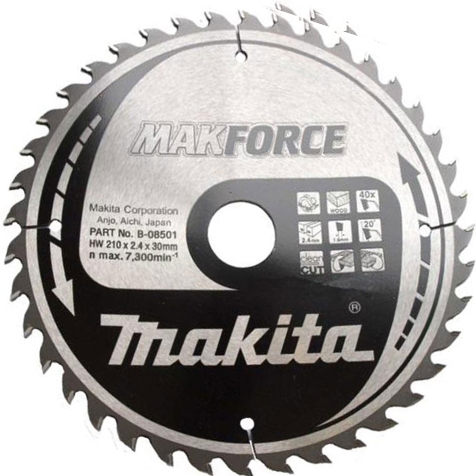 Диск пильний по деревині Makita MAKForce 210 мм 40T (B-08501)