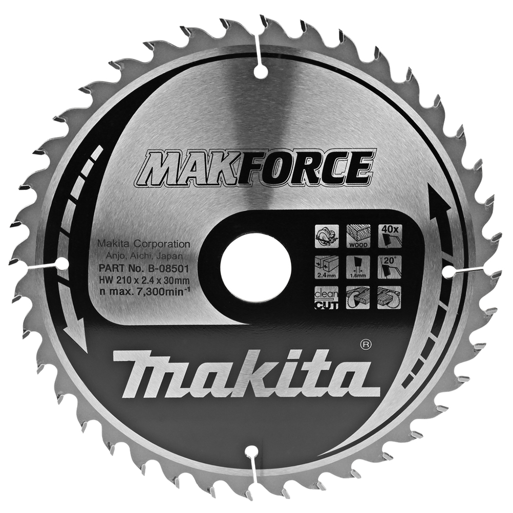 Пиляльний диск Makita MAKForce: дерево 210 мм 40T (B-08501) Пиляльний диск Makita MAKForce: дерево 210 мм 40T (B-08501)