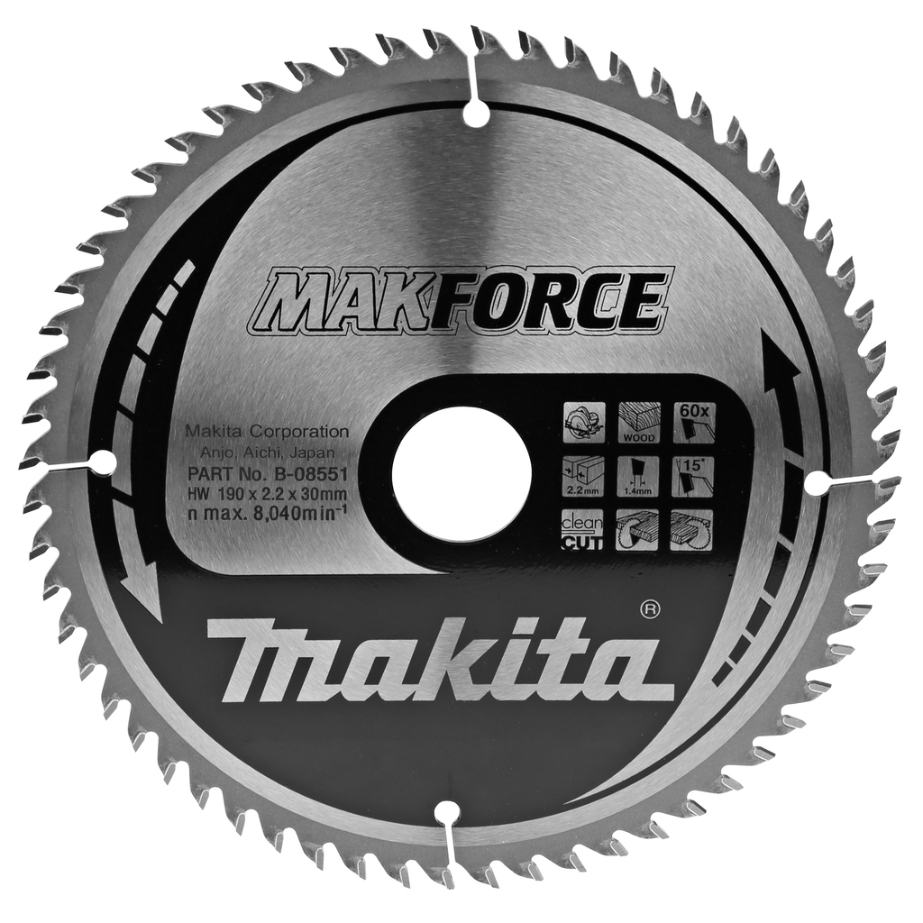 Пиляльний диск MAKForce: дерево 190x30 мм 60 зубів (B-08551)