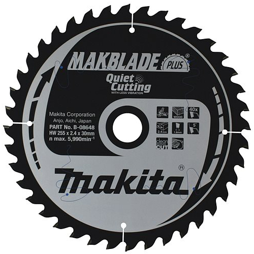 Пильный диск Makita MAKBlade Plus 255 мм 40 зубьев (B-08648)