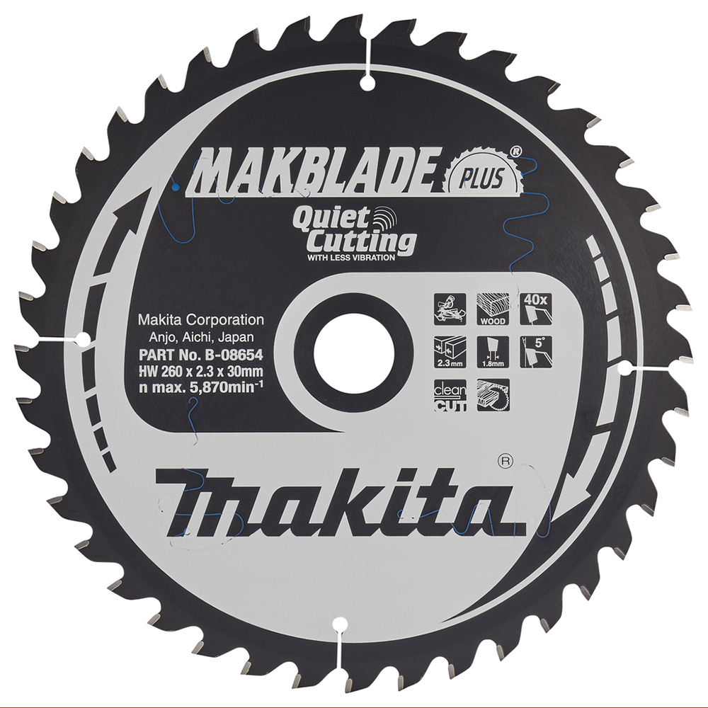 Пильный диск Makita MAKBlade Plus 260 мм 40 зубьев (B-08654)