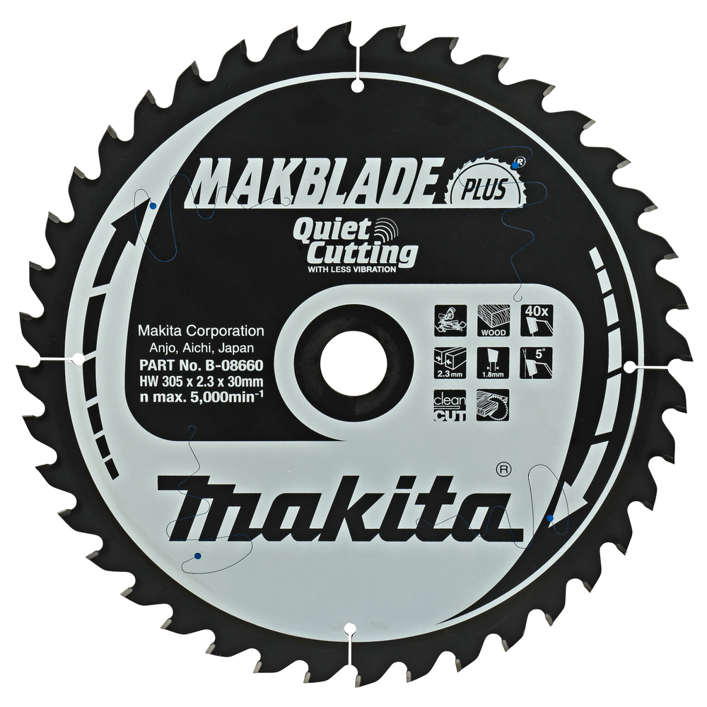 Пиляльний диск Makita MAKBlade Plus: дерево 305 мм 40 зубів (B-08660)