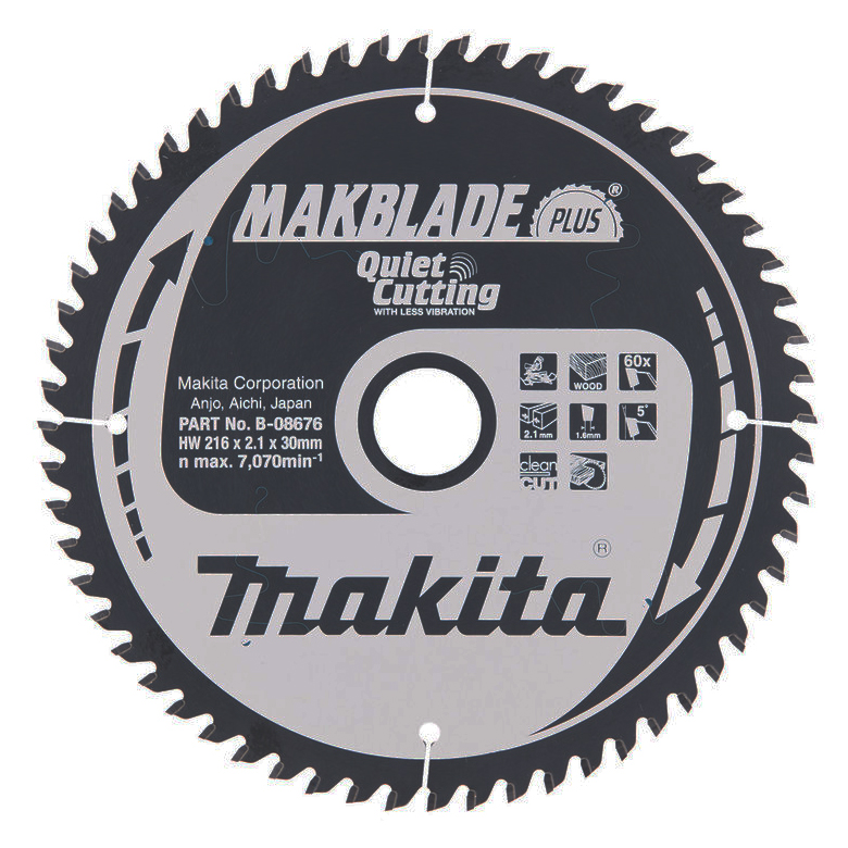 Пильный диск Makita MAKBlade Plus 216 мм 60 зубьев (B-08676)