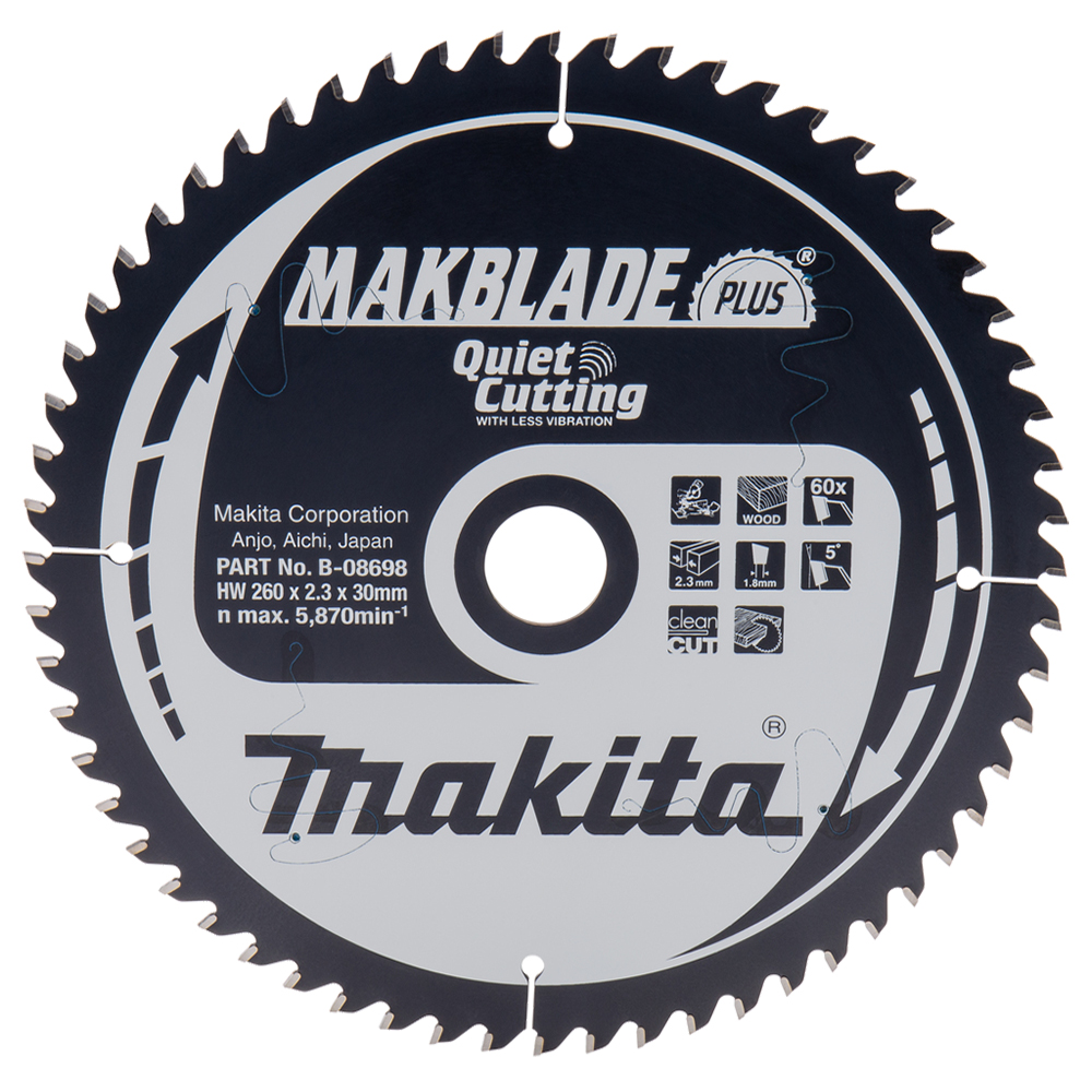 Пильний диск по деревині Makita MAKBlade Plus 260 мм 60 зубів (B-08698)