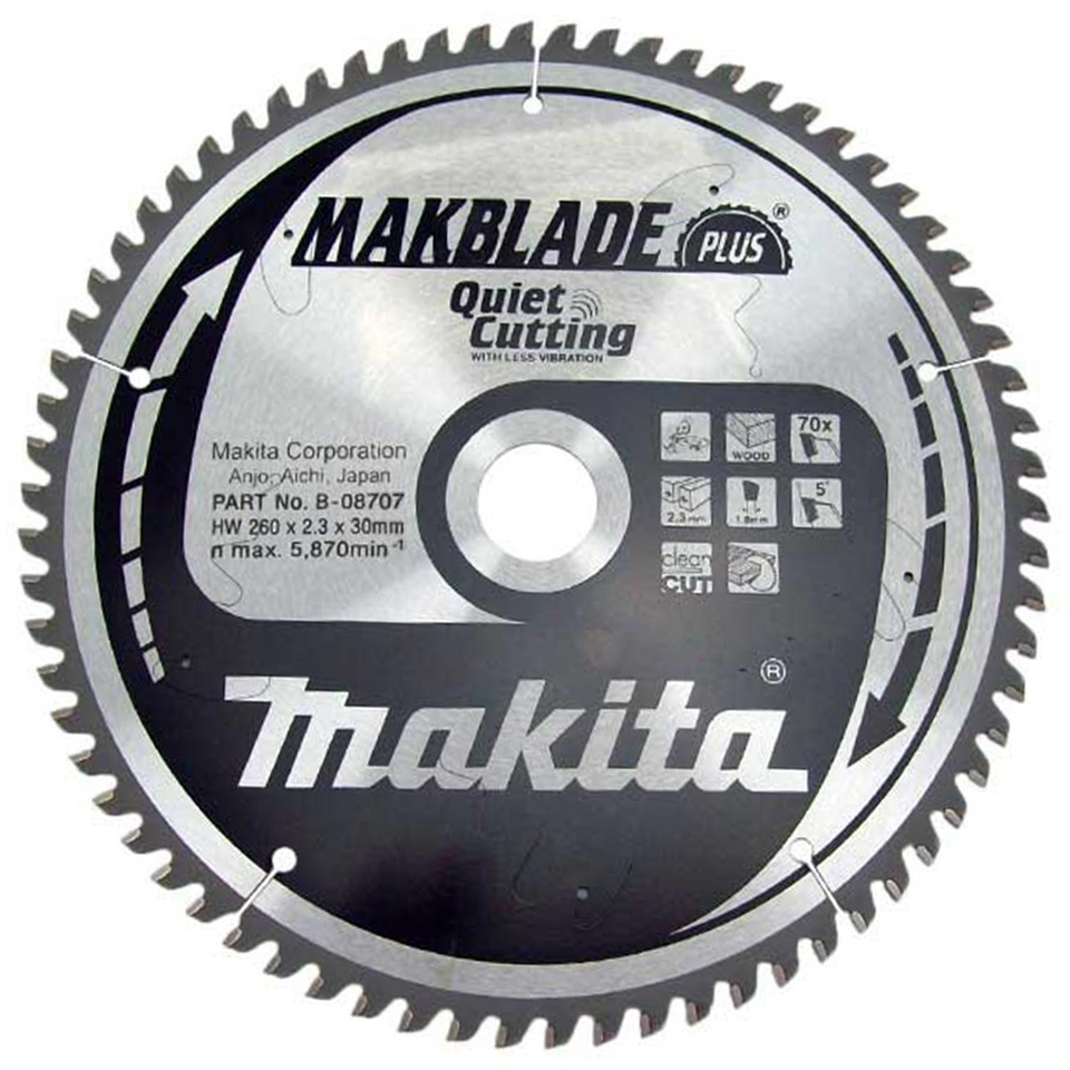 Пильный диск Makita MAKBlade Plus 260 мм 70 зубьев (B-08707)