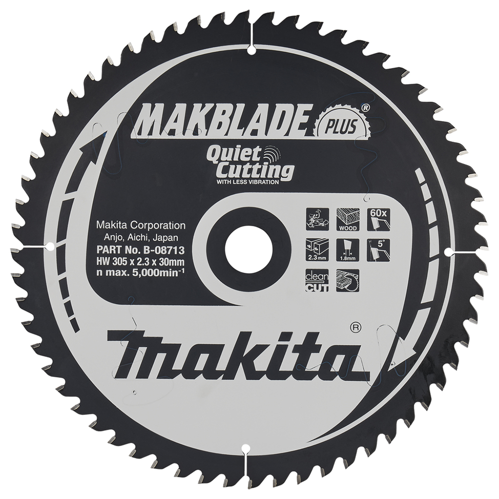 Пиляльний диск Makita MAKBlade Plus: дерево 305 мм 60 зубів (B-08713) Пиляльний диск Makita MAKBlade Plus: дерево 305 мм 60 зубів (B-08713)